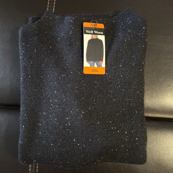 Well Worn Ladies' Nep Yarn Black White Speckled XXL Sweater New With Tags - Picture 11 of 17